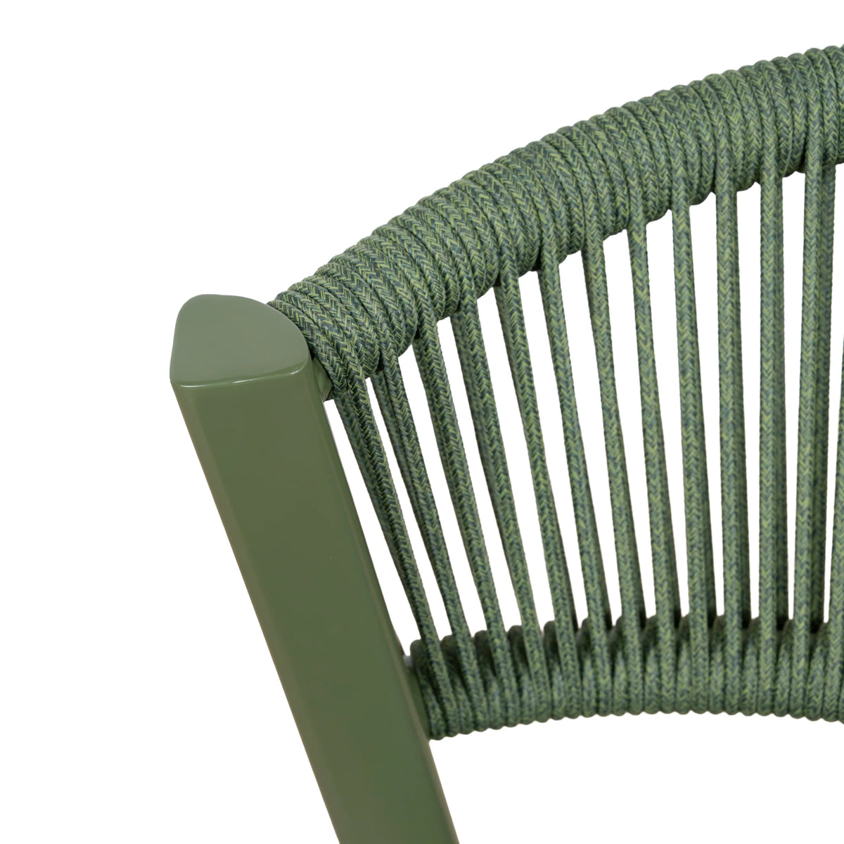 Greenhills | Coastal Metal Sand White Green Rattan Dining Chairs With Arms | Set Of 2