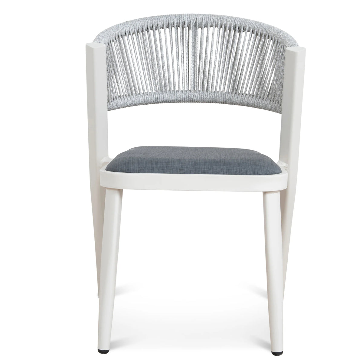 Greenhills | Coastal Metal Sand White Green Rattan Dining Chairs With Arms | Set Of 2