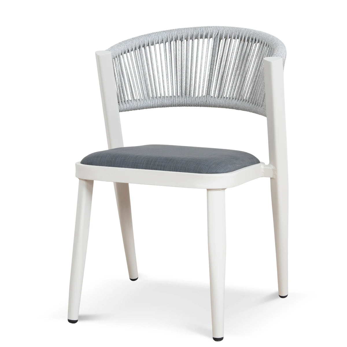 Greenhills | Coastal Metal Sand White Green Rattan Dining Chairs With Arms | Set Of 2