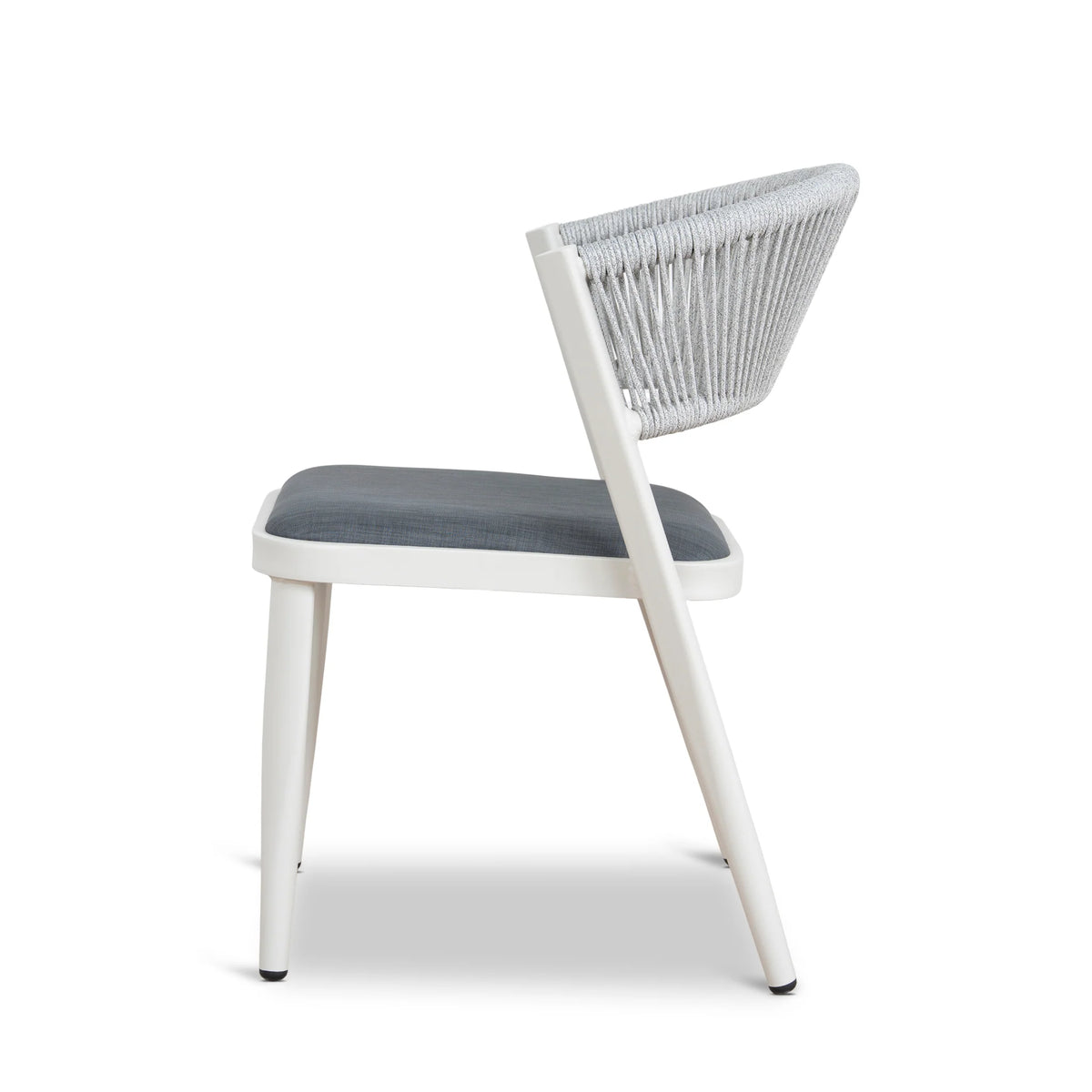 Greenhills | Coastal Metal Sand White Green Rattan Dining Chairs | Set Of 2 | Sand White