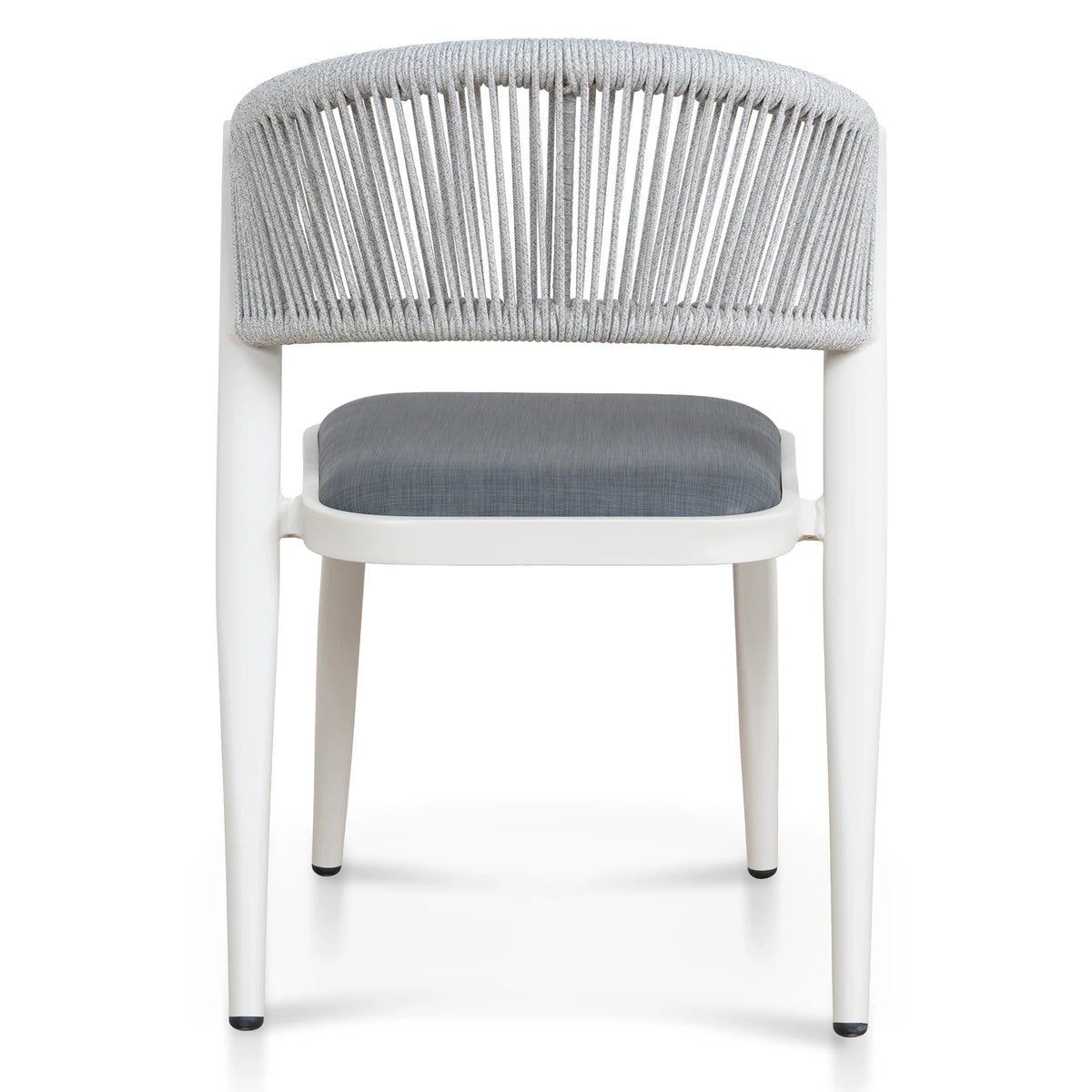 Greenhills | Coastal Metal Sand White Green Rattan Dining Chairs With Arms | Set Of 2