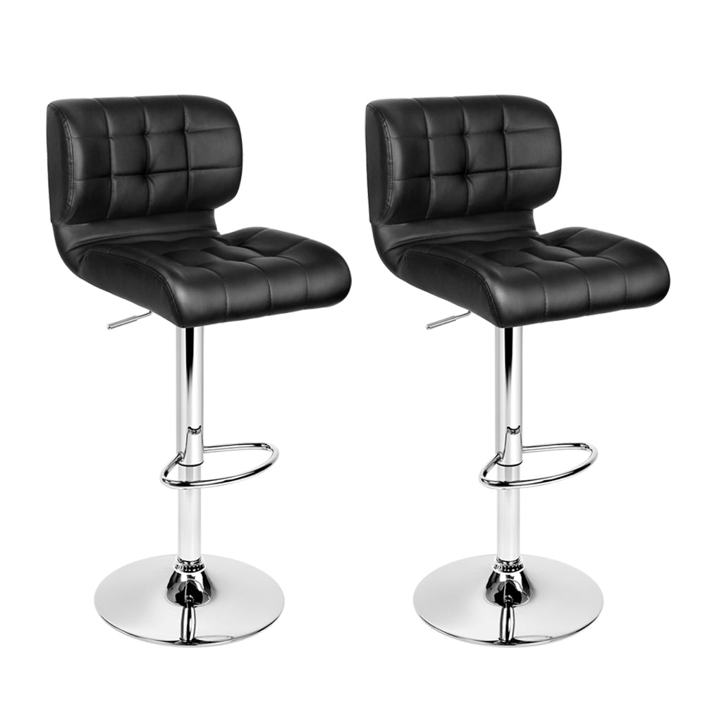 Guilderton | Contemporary Swivel Steel PU Leather Bar Stools | Set Of 2