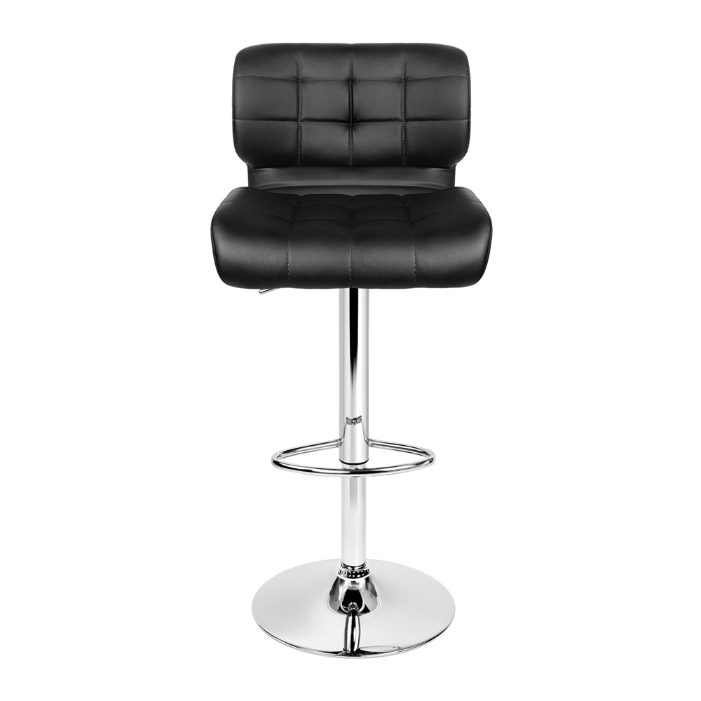 Guilderton | Contemporary Swivel Steel PU Leather Bar Stools Set Of 2