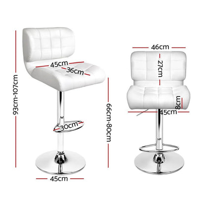Guilderton | Contemporary Swivel Steel PU Leather Bar Stools | Set Of 2 | White