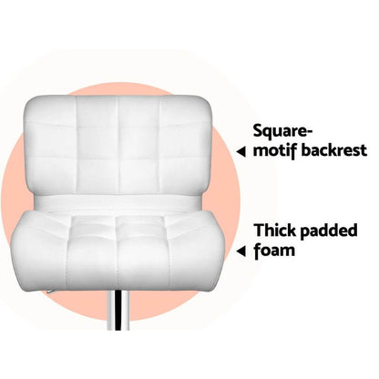 Guilderton | Contemporary Swivel Steel PU Leather Bar Stools | Set Of 2 | White