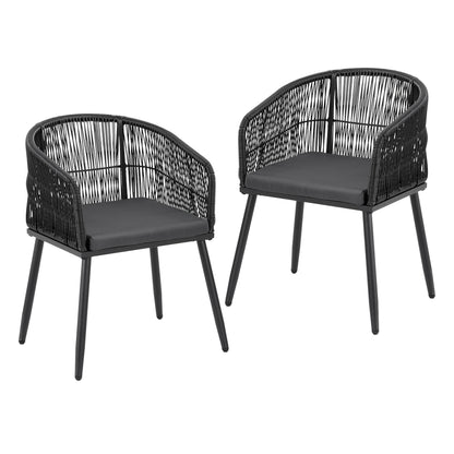 Hamilton | PE Wicker Black Outdoor Dining Chairs | Set Of 2 | Black