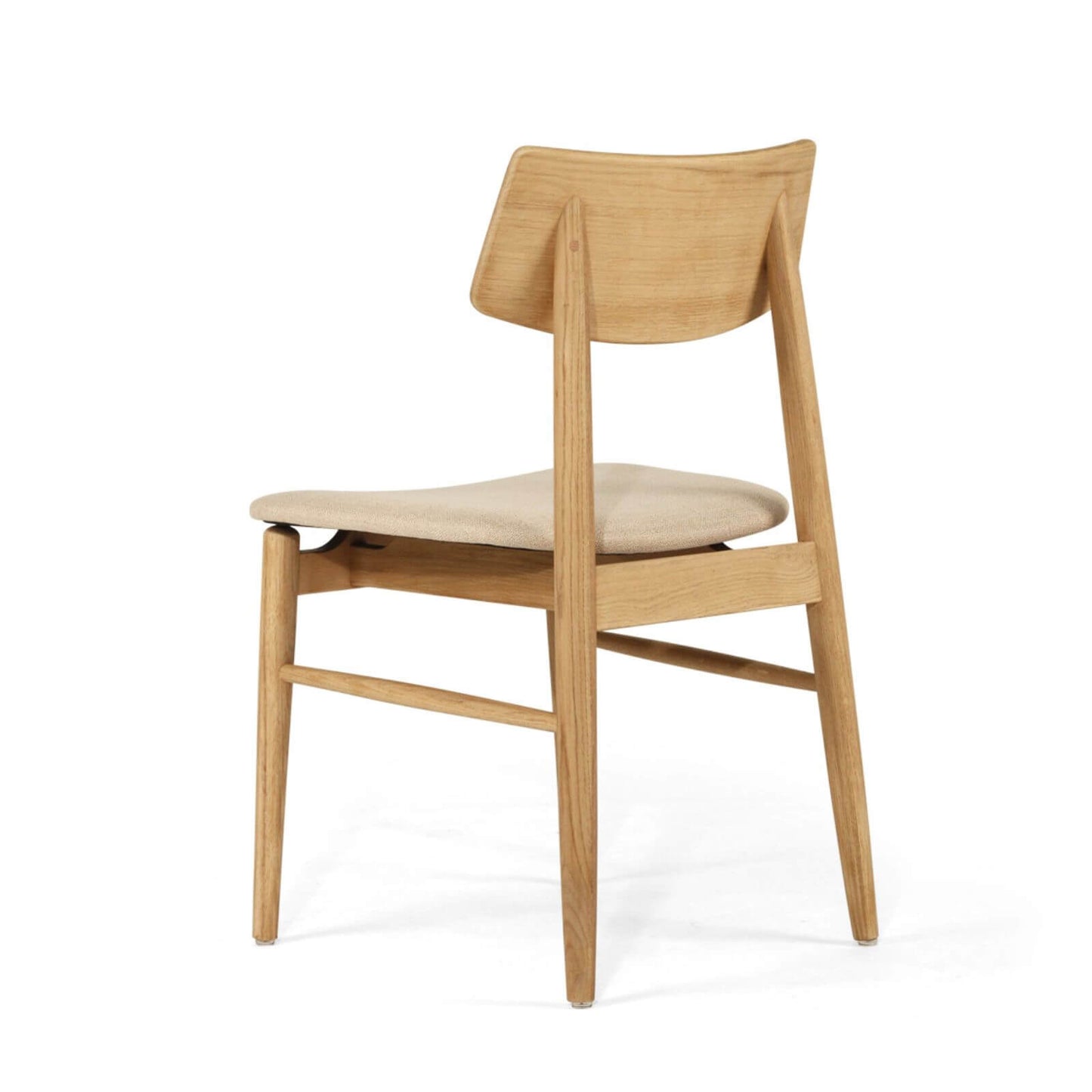 Hann | Scandinavian Coastal Fabric Natural Walnut Wooden Dining Chairs | Natural