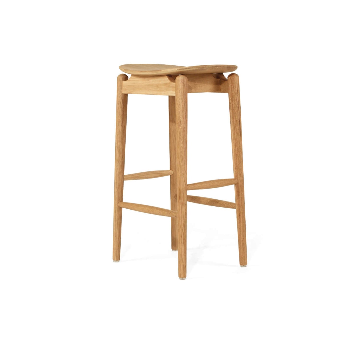 Hann | Scandinavian Coastal Natural Wooden Backless Bar Stools | Natural