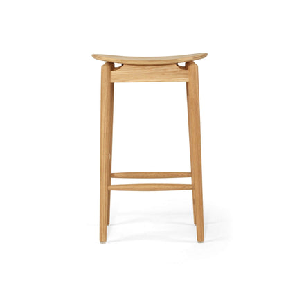 Hann | Scandinavian Coastal Natural Wooden Backless Bar Stools | Natural