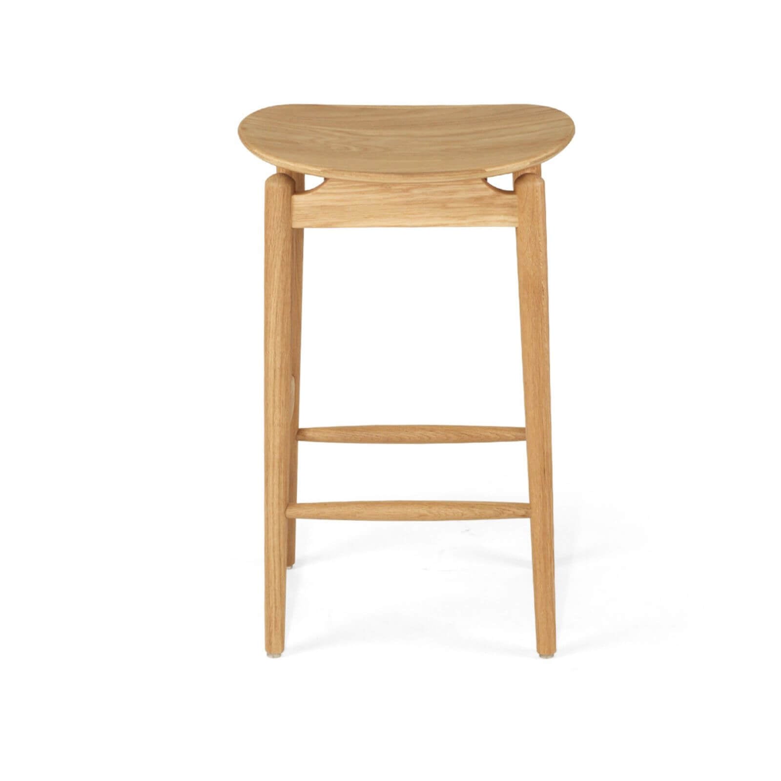 Hann | Scandinavian Coastal Natural Wooden Backless Bar Stools | Natural