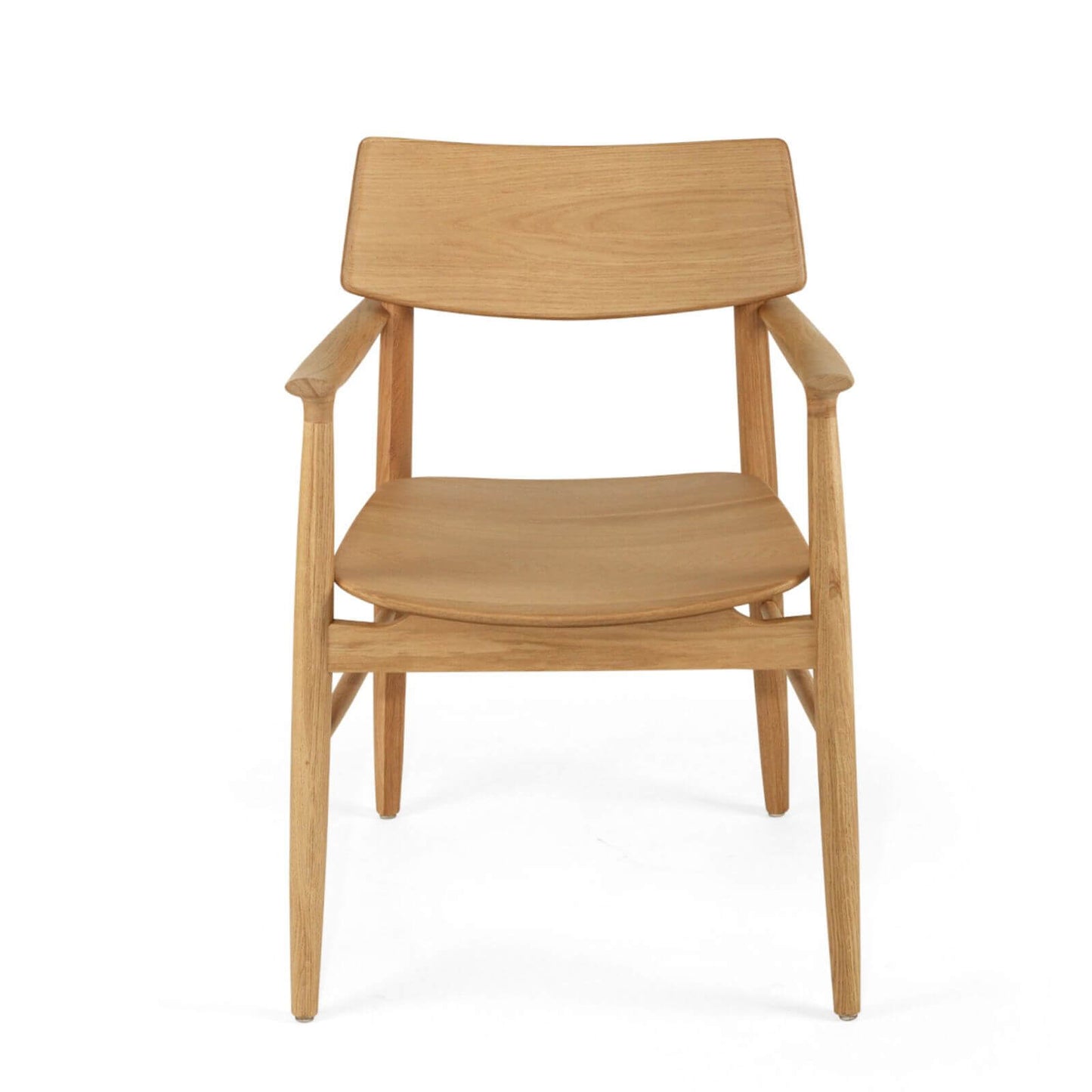 Hann | Scandinavian Coastal Natural Walnut Black Wooden Dining Chairs With Arms | Natural