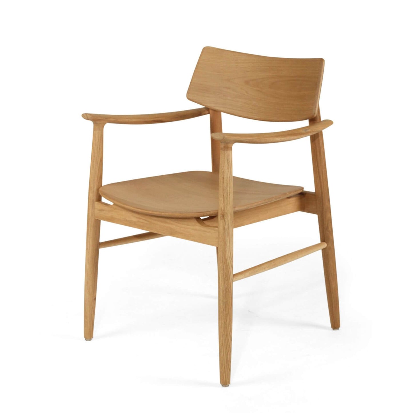 Hann | Scandinavian Coastal Natural Walnut Black Wooden Dining Chairs With Arms | Natural