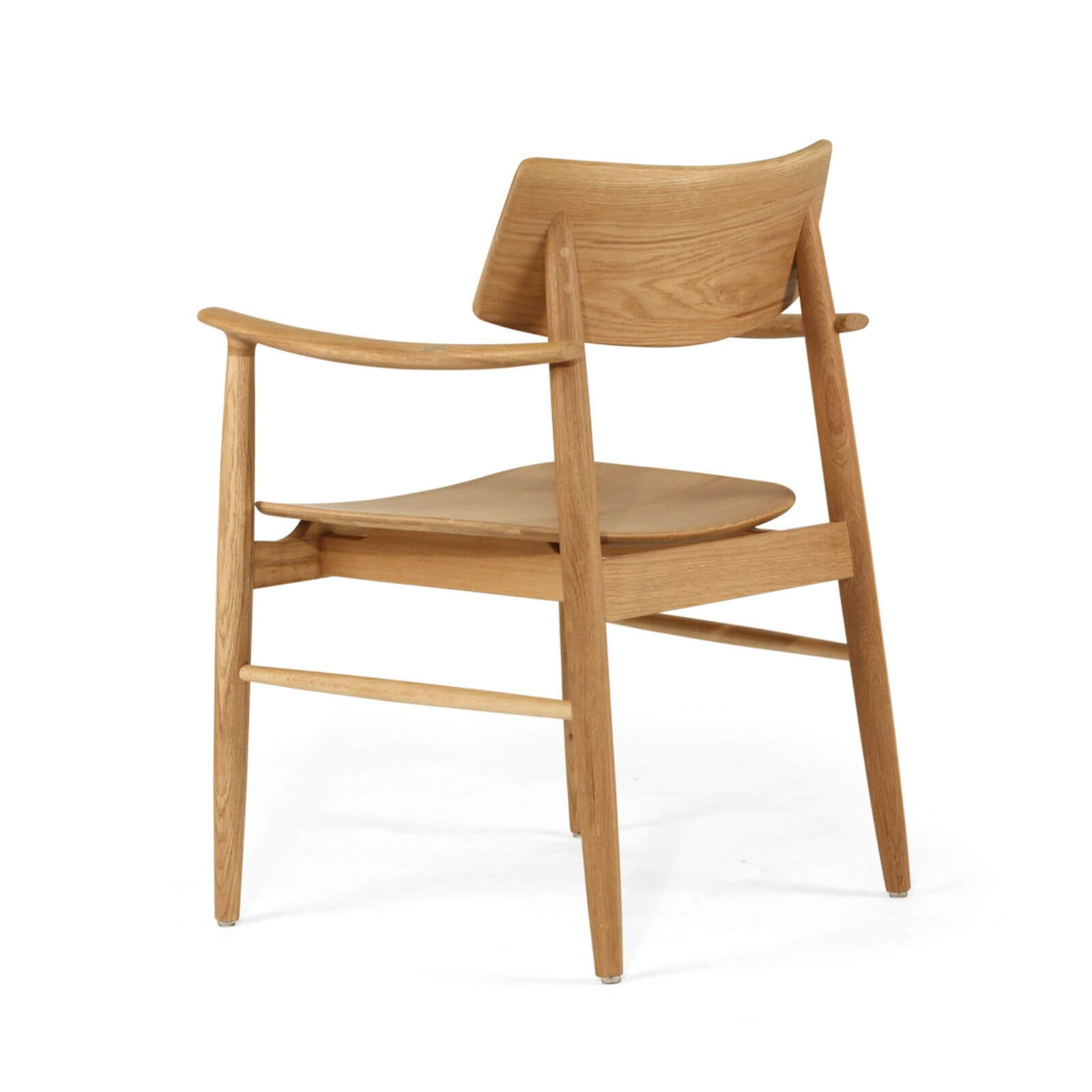 Hann | Scandinavian Coastal Natural Walnut Black Wooden Dining Chairs With Arms | Natural