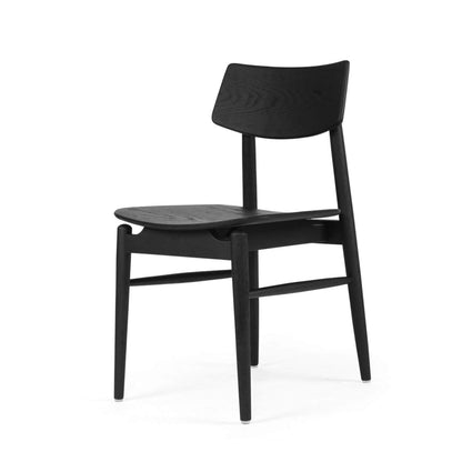Hann | Scandinavian Coastal Natural Walnut Black Wooden Dining Chairs | Black