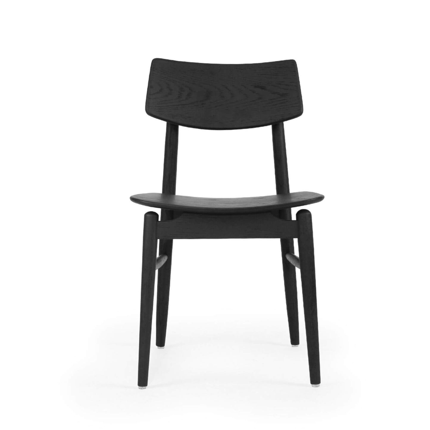 Hann | Scandinavian Coastal Natural Walnut Black Wooden Dining Chairs | Black