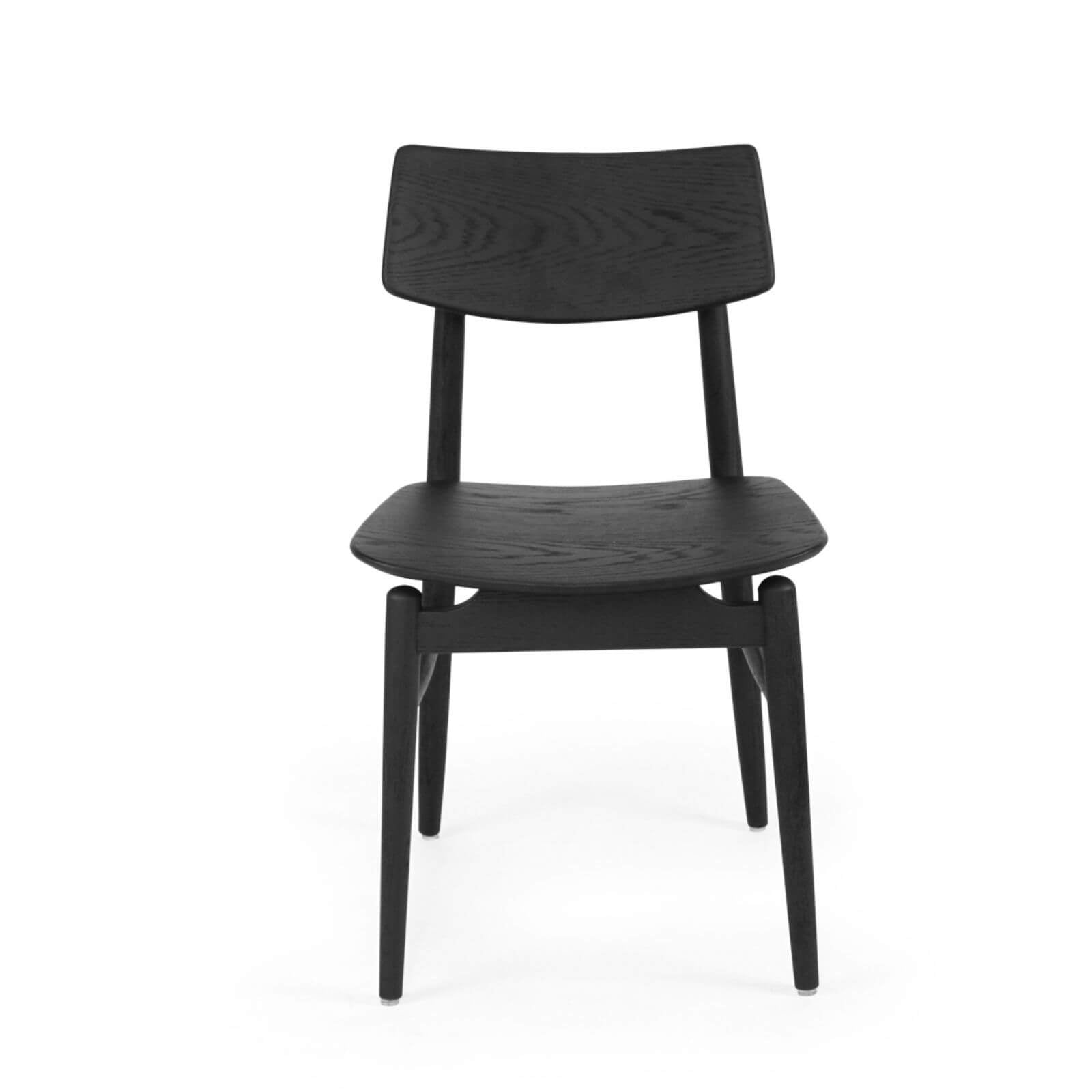Hann | Scandinavian Coastal Natural Walnut Black Wooden Dining Chairs | Black