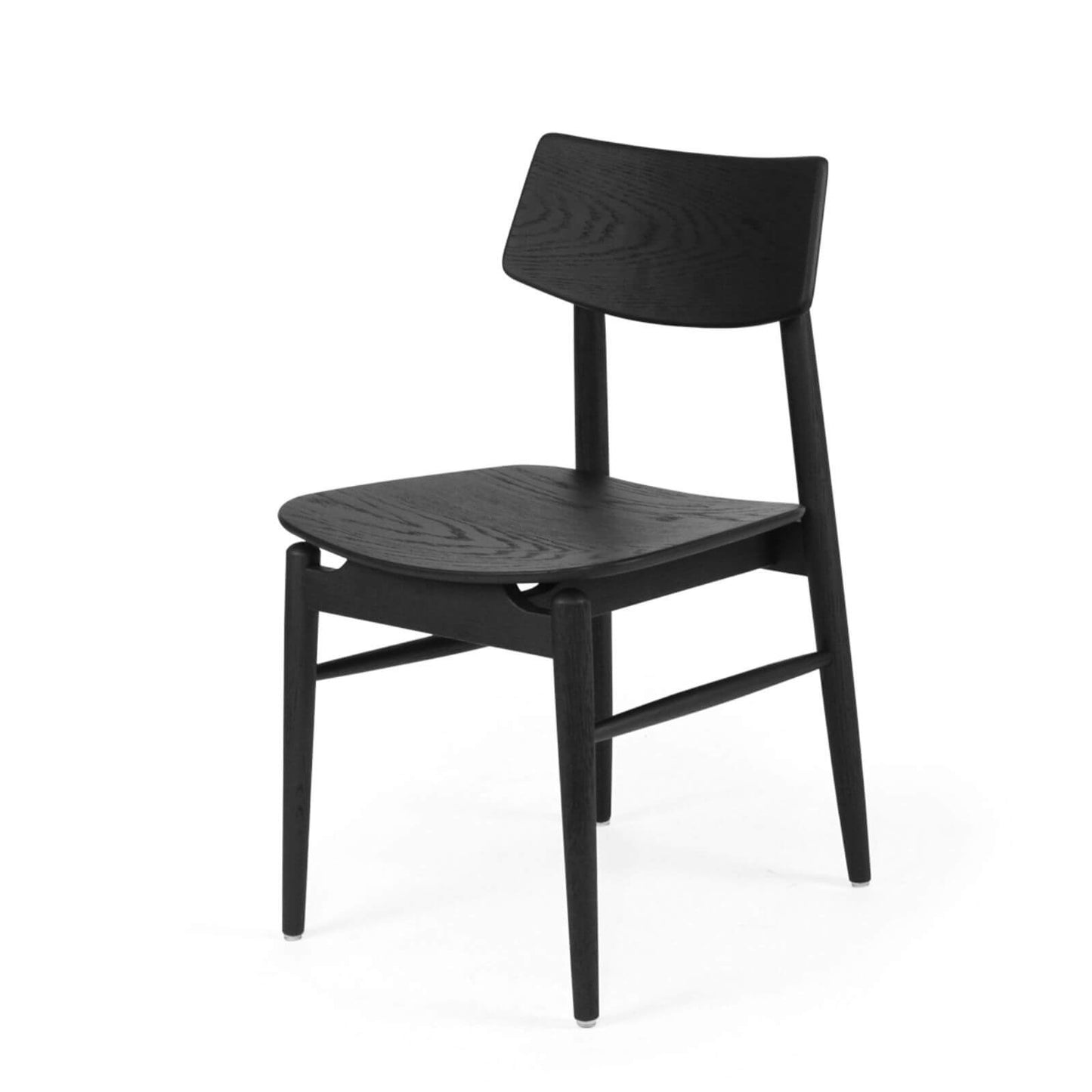 Hann | Scandinavian Coastal Natural Walnut Black Wooden Dining Chairs | Black