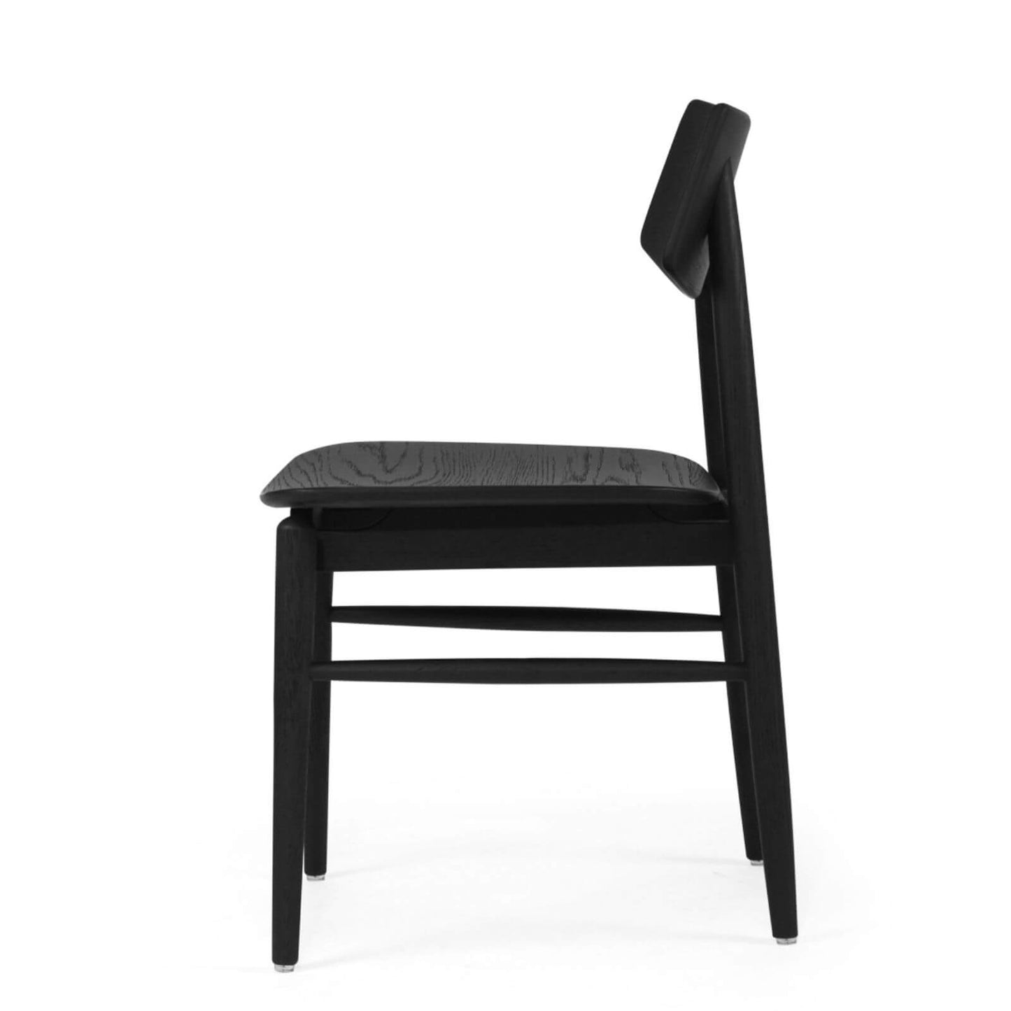 Hann | Scandinavian Coastal Natural Walnut Black Wooden Dining Chairs | Black