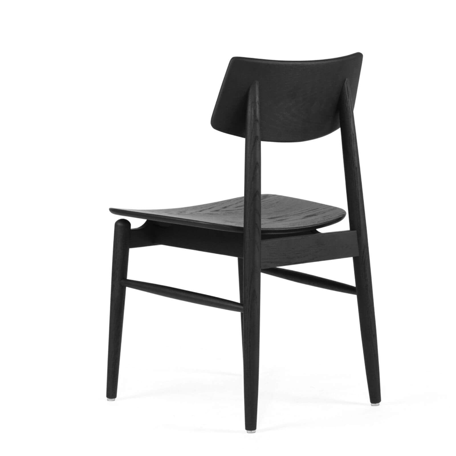 Hann | Scandinavian Coastal Natural Walnut Black Wooden Dining Chairs | Black