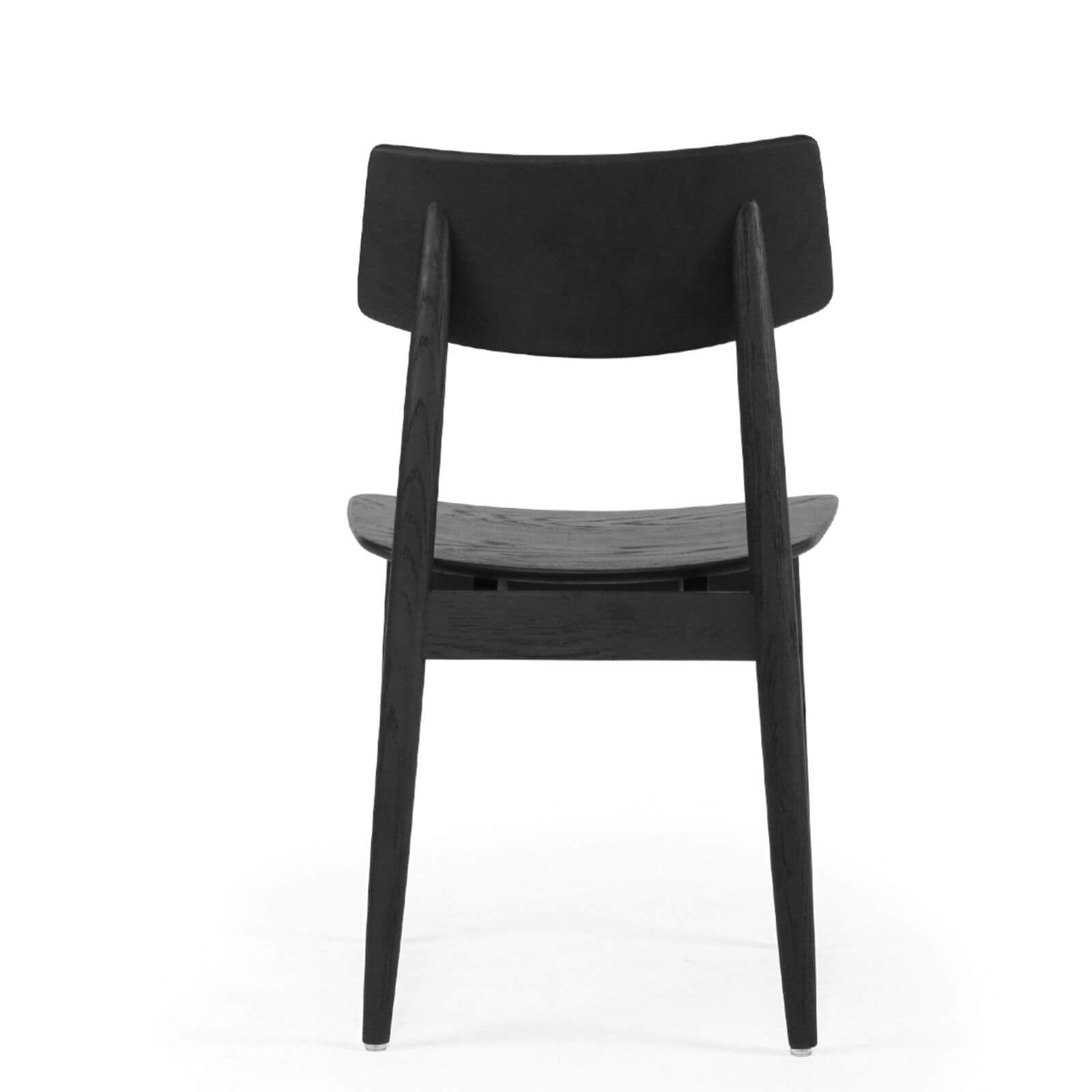 Hann | Scandinavian Coastal Natural Walnut Black Wooden Dining Chairs | Black