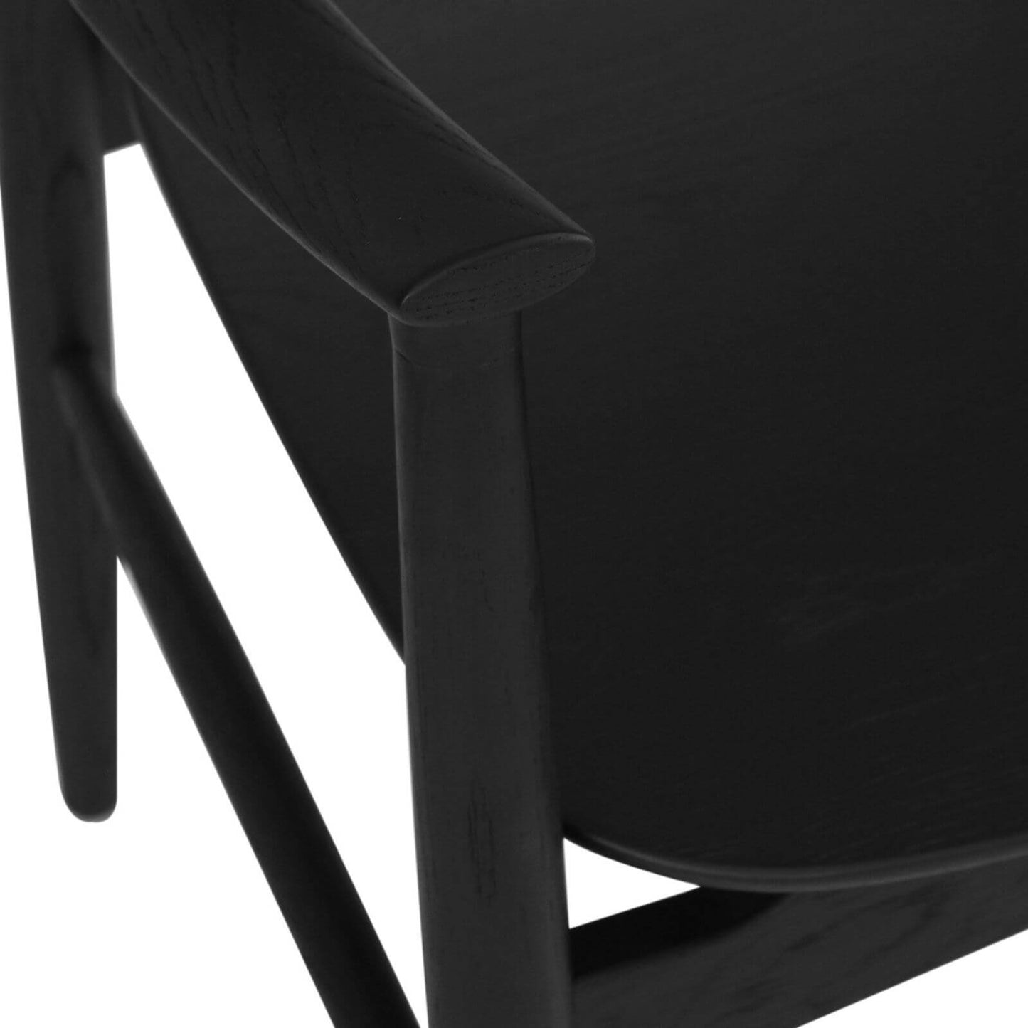 Hann | Scandinavian Coastal Natural Walnut Black Wooden Dining Chairs With Arms | Black