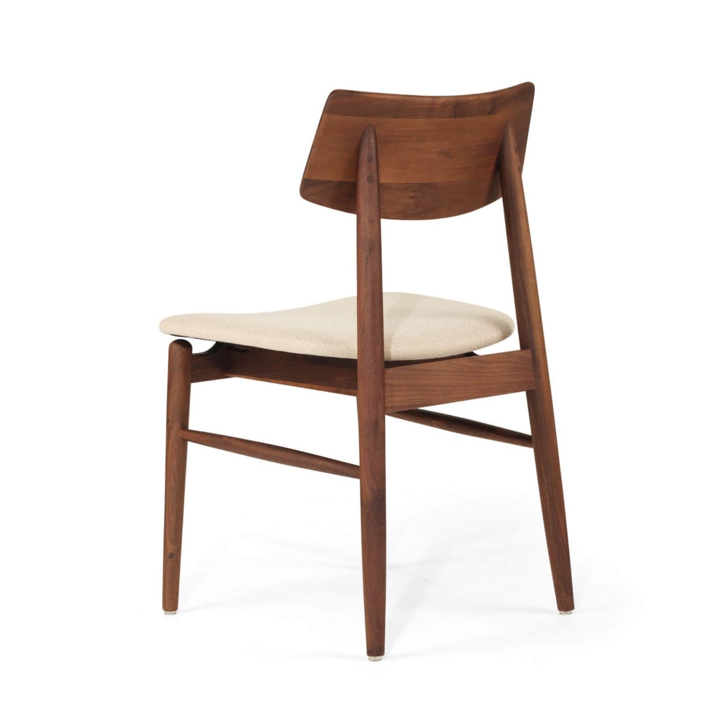 Hann | Scandinavian Coastal Fabric Natural Walnut Wooden Dining Chairs | Walnut