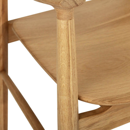 Hann | Scandinavian Coastal Natural Walnut Black Wooden Dining Chairs With Arms | Natural