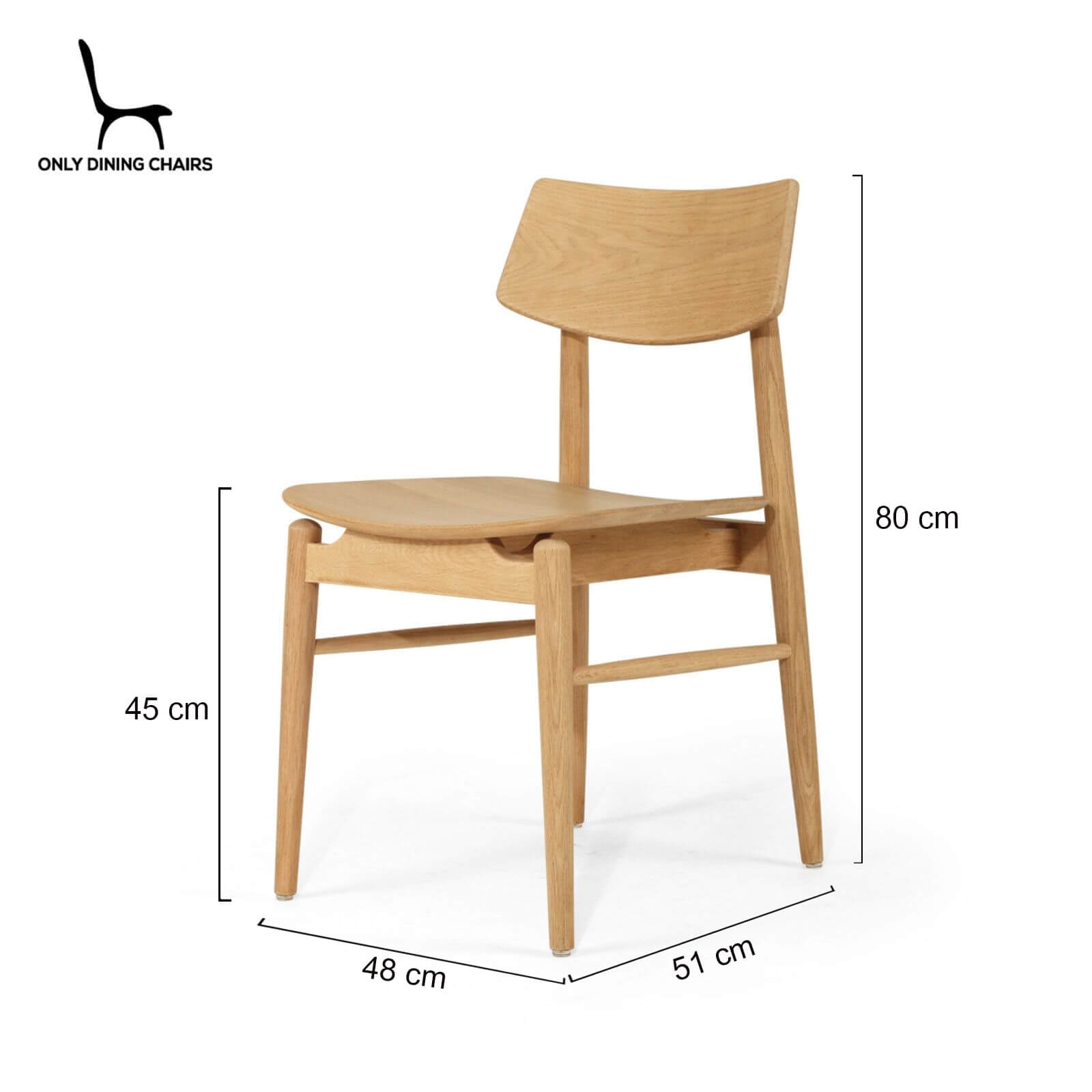 Hann | Scandinavian Coastal Natural Walnut Black Wooden Dining Chairs | Natural