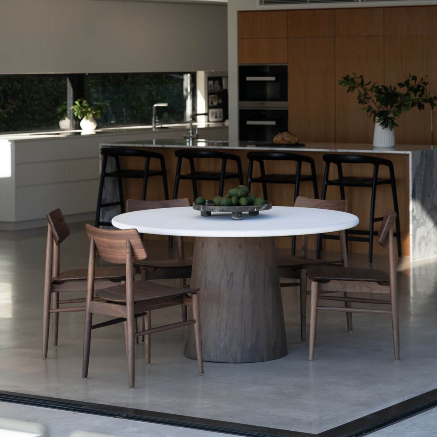Hann | Scandinavian Coastal Natural Walnut Black Wooden Dining Chairs