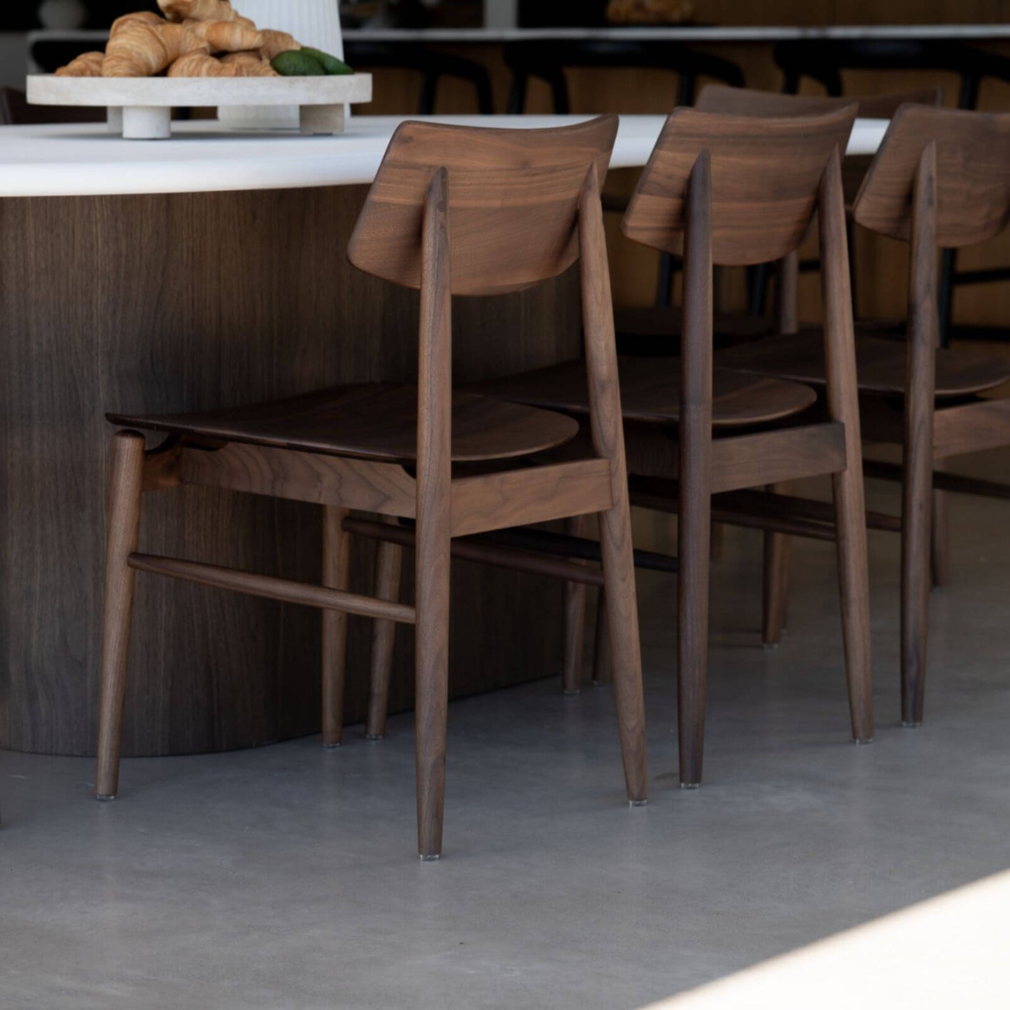 Hann | Scandinavian Coastal Natural Walnut Black Wooden Dining Chairs