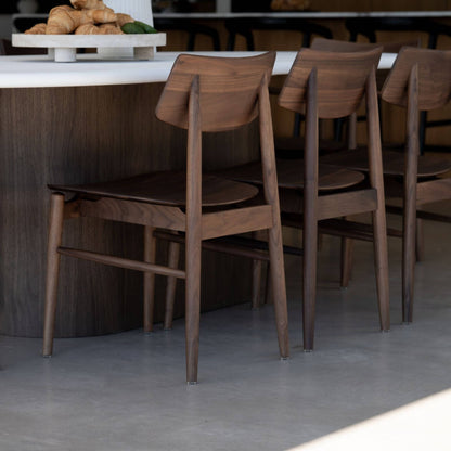 Hann | Scandinavian Coastal Natural Walnut Black Wooden Dining Chairs