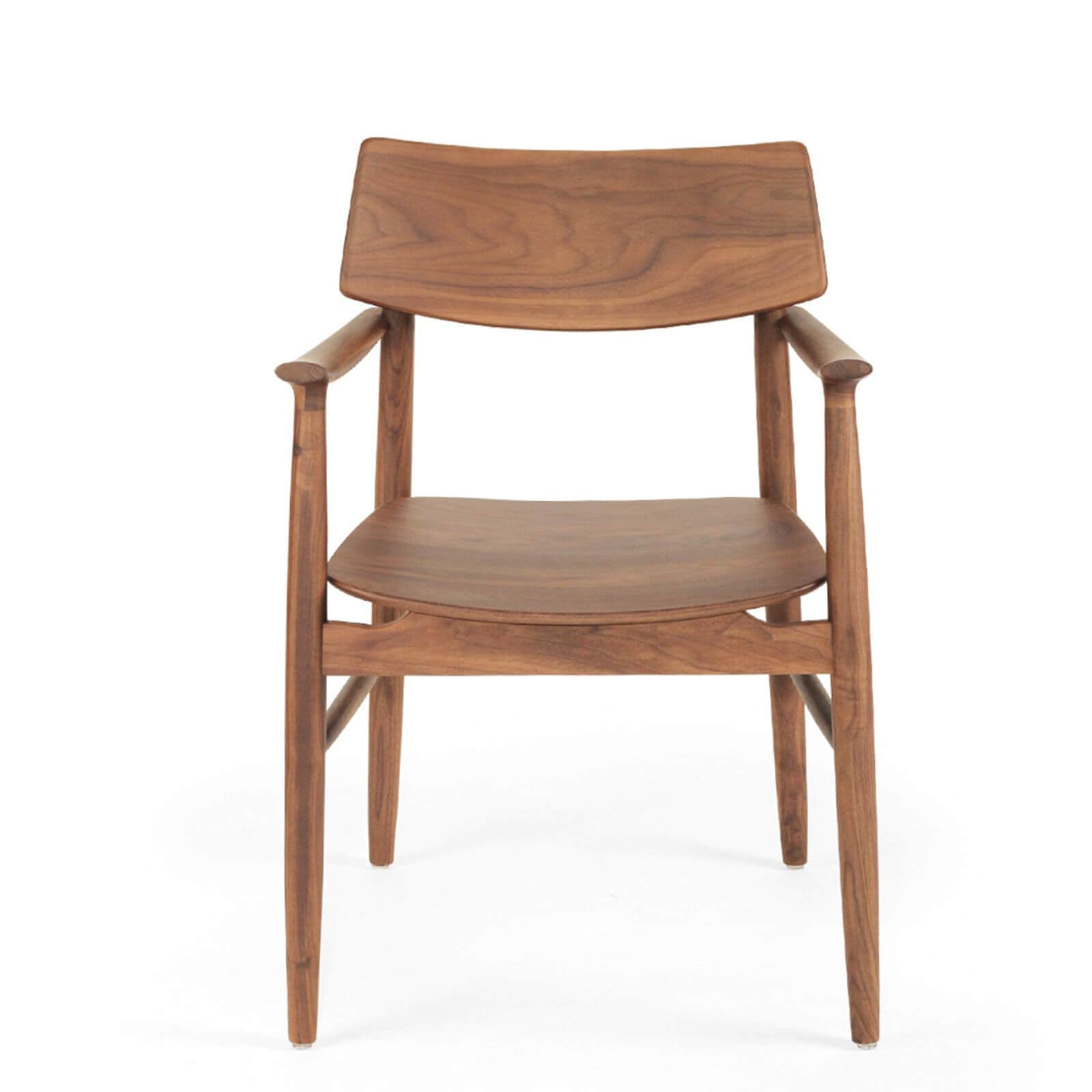 Hann | Scandinavian Coastal Natural Walnut Black Wooden Dining Chairs With Arms | Walnut