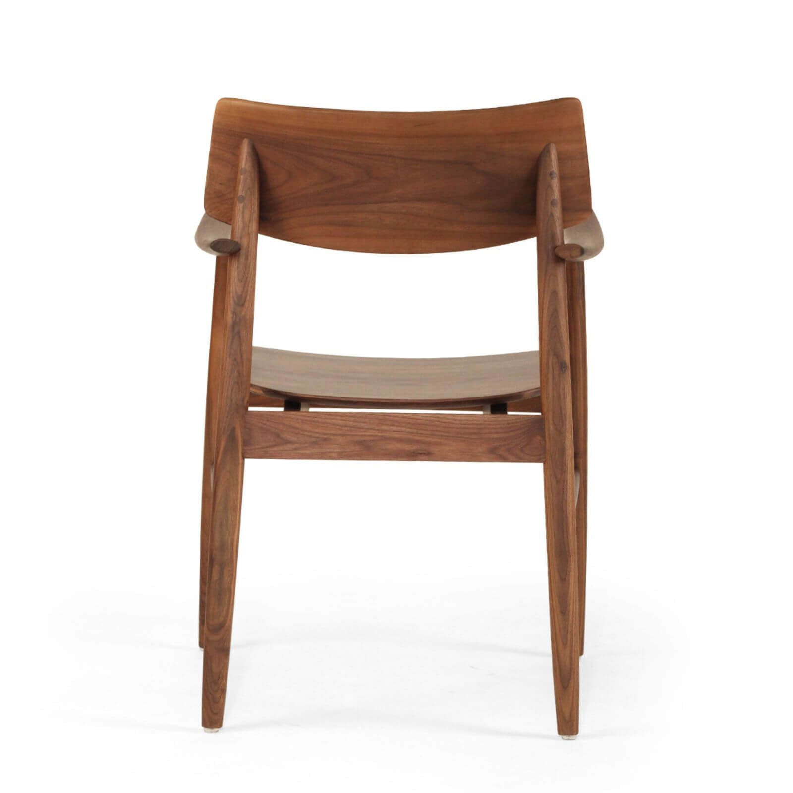 Hann | Scandinavian Coastal Natural Walnut Black Wooden Dining Chairs With Arms | Walnut