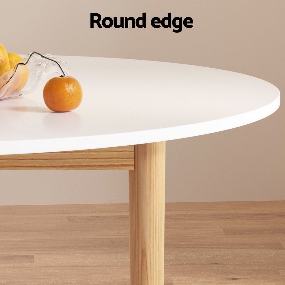 Hansen Cobberas | Modern Grey White Wooden Round Dining Table Set | White