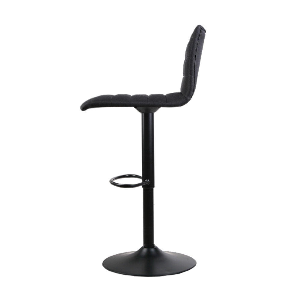 Harper | Modern Metal Black Fabric Bar Stools | Set Of 2