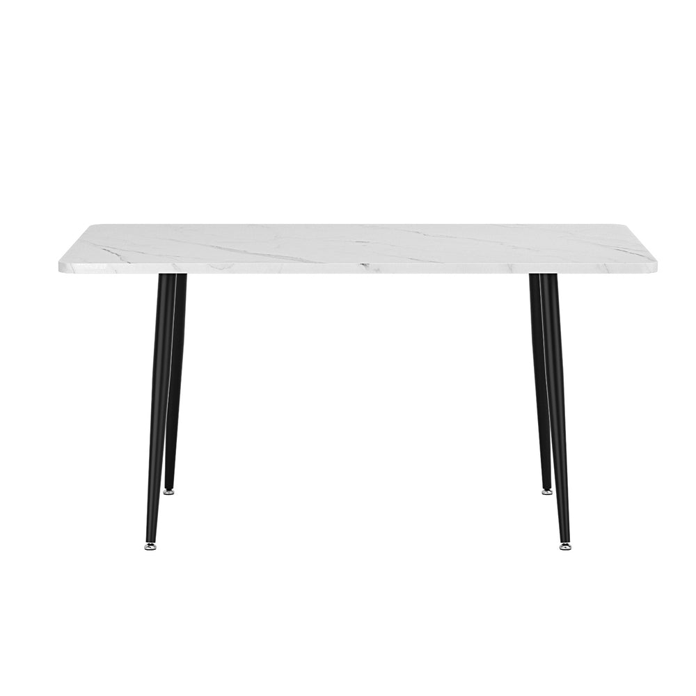 Harris | 4 – 6 Seater 1.5m Marble Effect White Black Dining Table | White