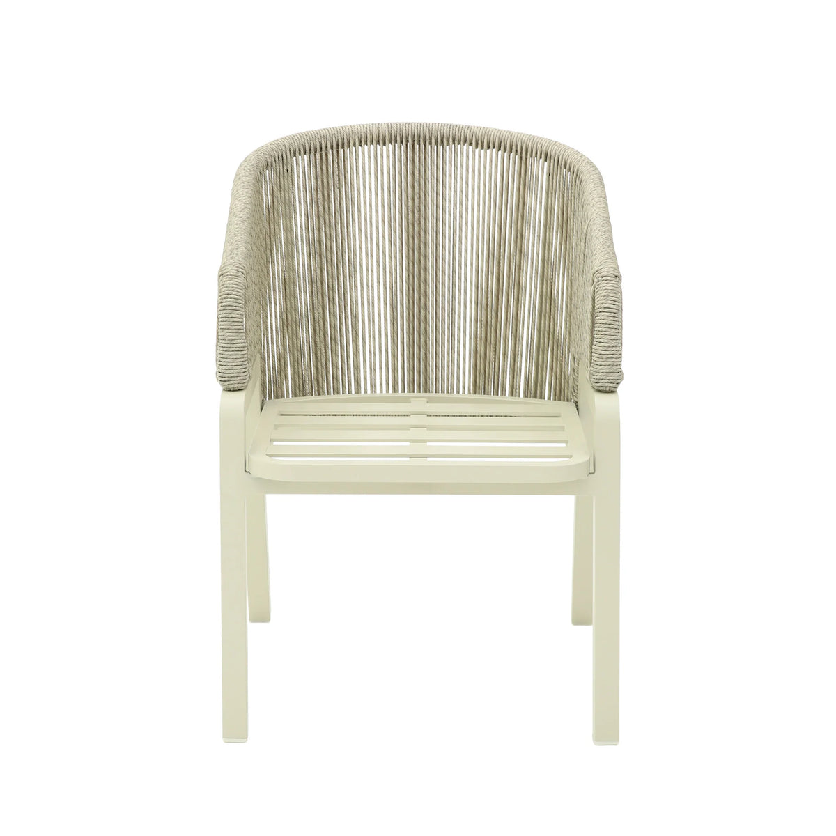 Haven | Coastal Grey Fabric Natural Rattan Outdoor Dining Chairs With Arms | Set Of 2
