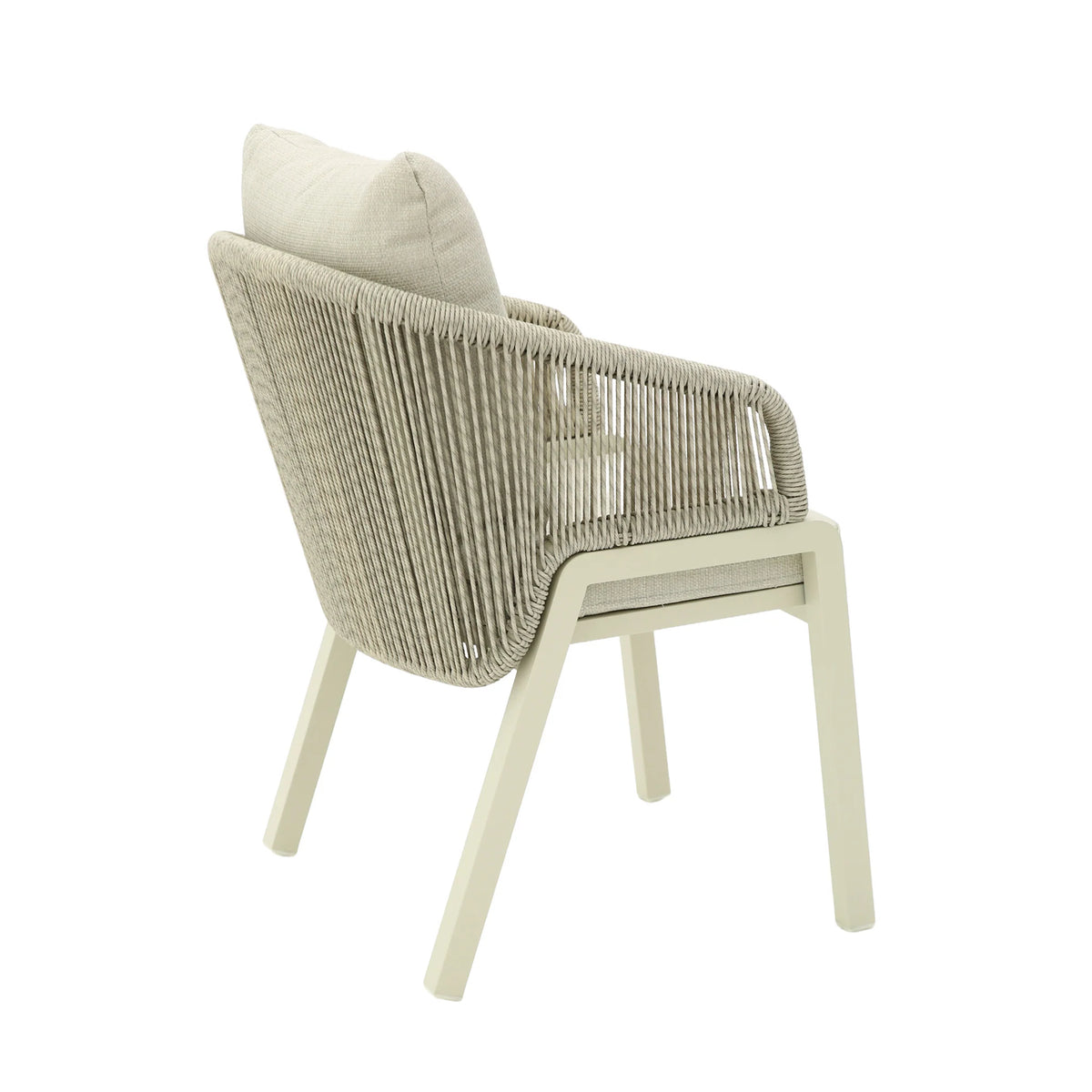 Haven | Coastal Grey Fabric Natural Rattan Outdoor Dining Chairs With Arms | Set Of 2 | Grey