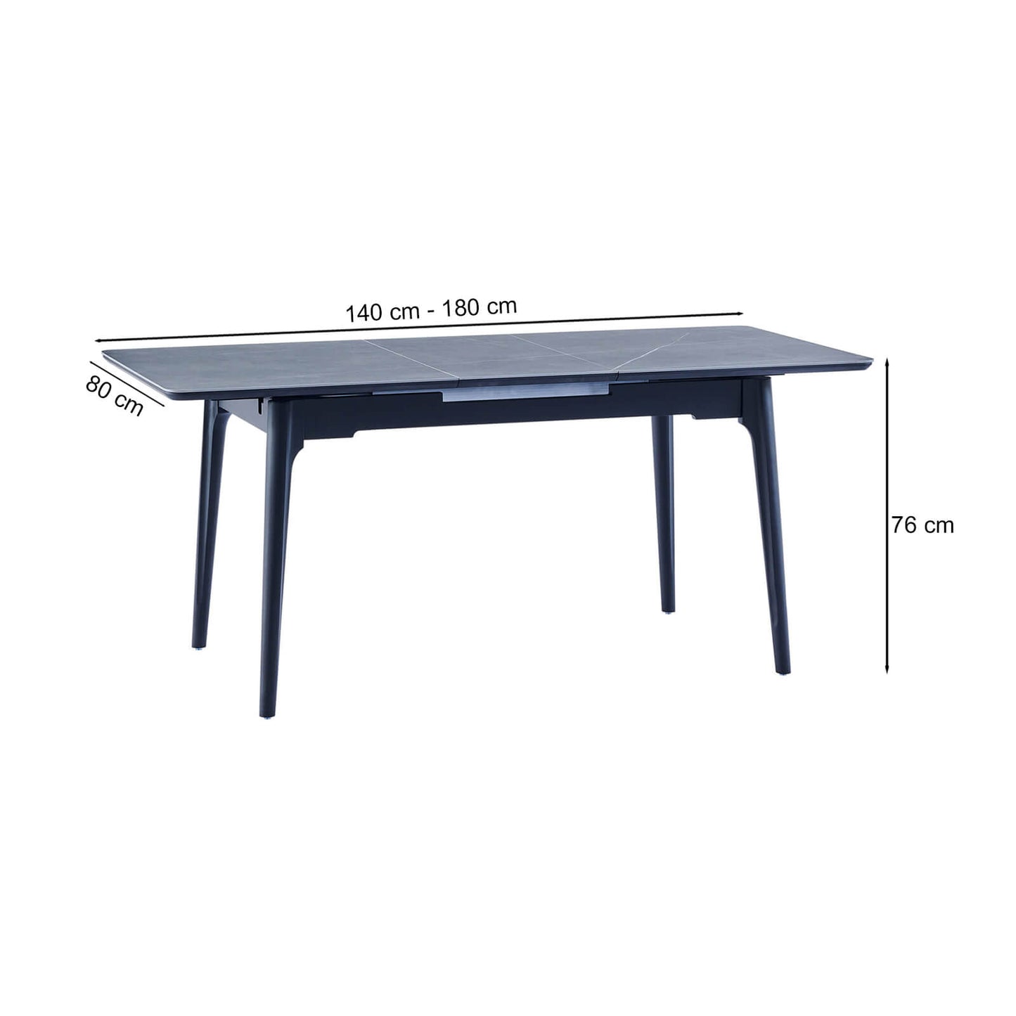 Hayman | Matte Ceramic Bulgarian Grey 1.8m Extension Dining Table