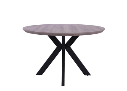 Herberton | Metal Wooden 6 Seater Round Dining Table | Grey Oak