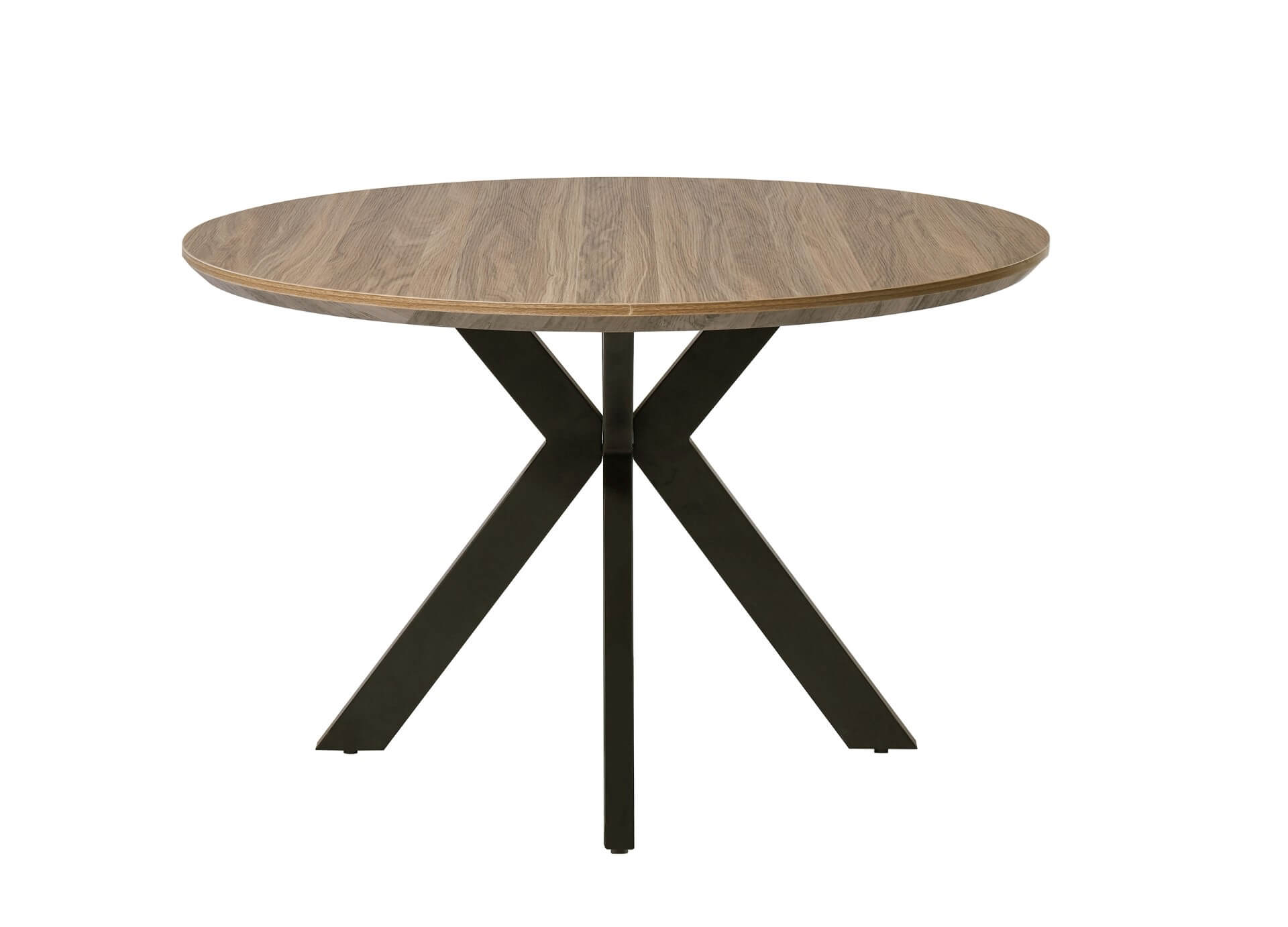 Herberton | Metal Wooden 6 Seater Round Dining Table | Oak Sonoma