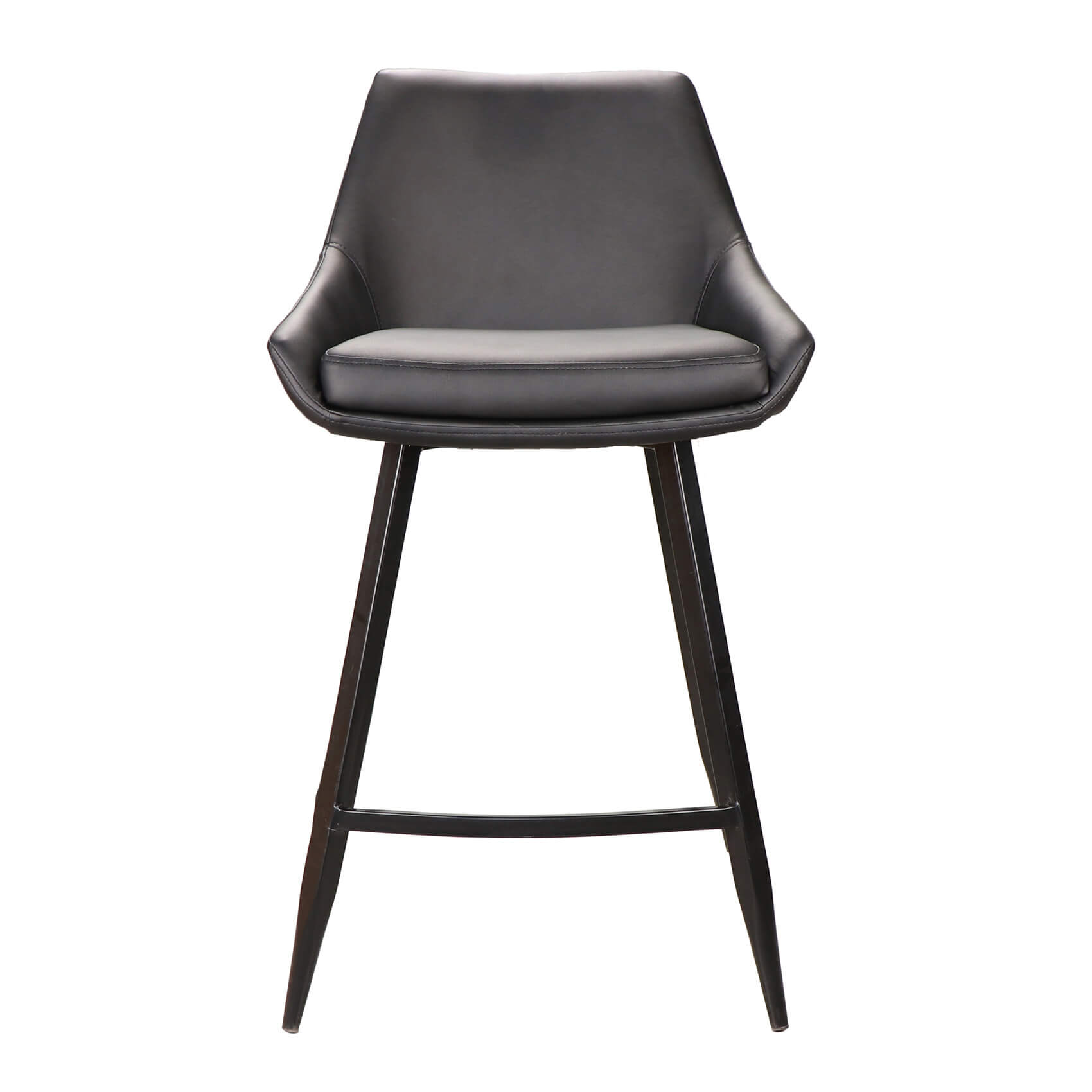 Herberton | Modern PU Leather Bar Stools | Set Of 2 | Black