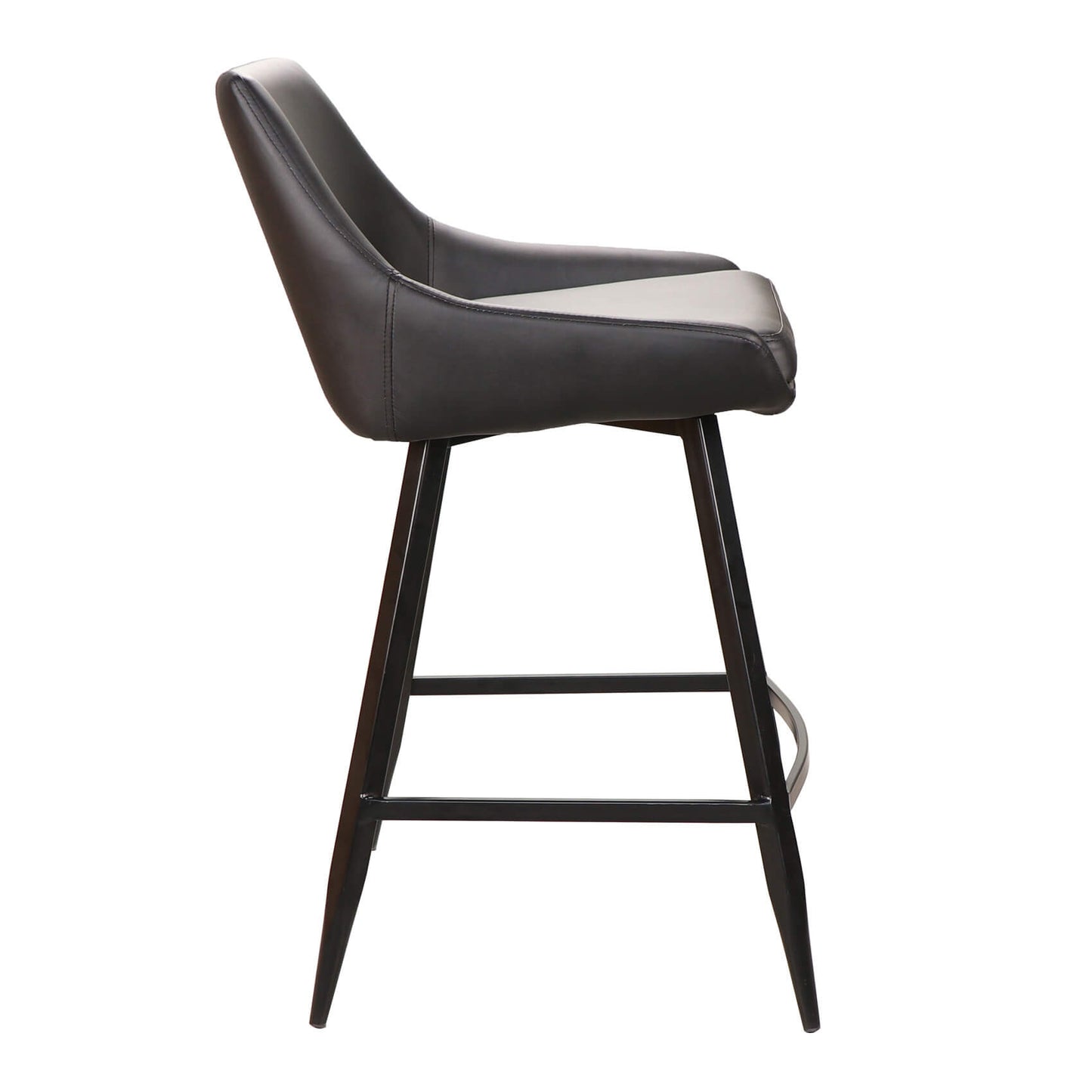 Herberton | Modern PU Leather Bar Stools | Set Of 2 | Black