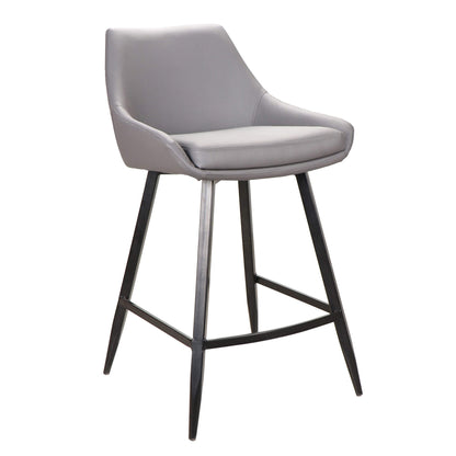 Herberton | Modern PU Leather Bar Stools | Set Of 2 | Grey