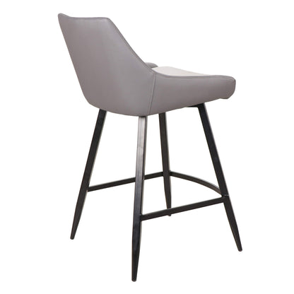 Herberton | Modern PU Leather Bar Stools | Set Of 2 | Grey