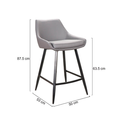 Herberton | Modern PU Leather Bar Stools | Set Of 2 | Grey