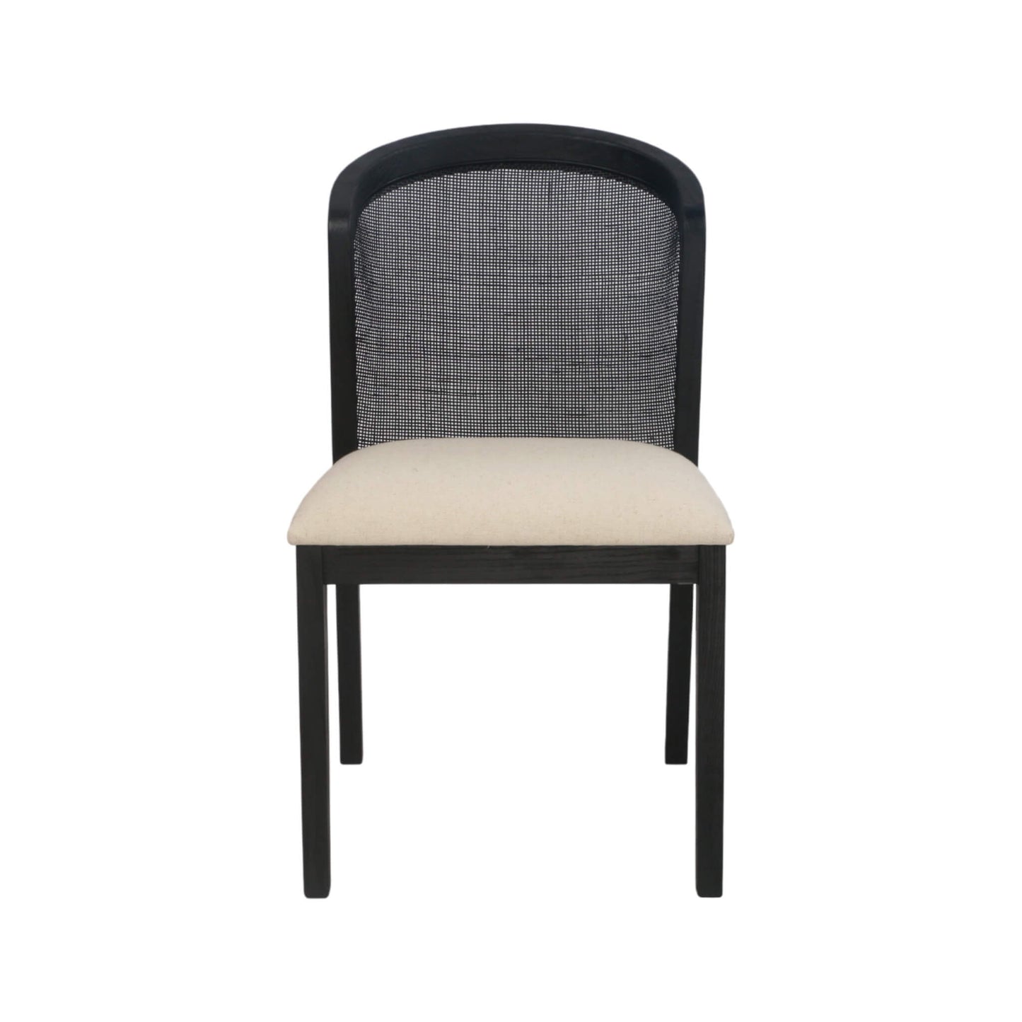 Highfield | Light Beige Cane Commercial Wooden Dining Chair | Black