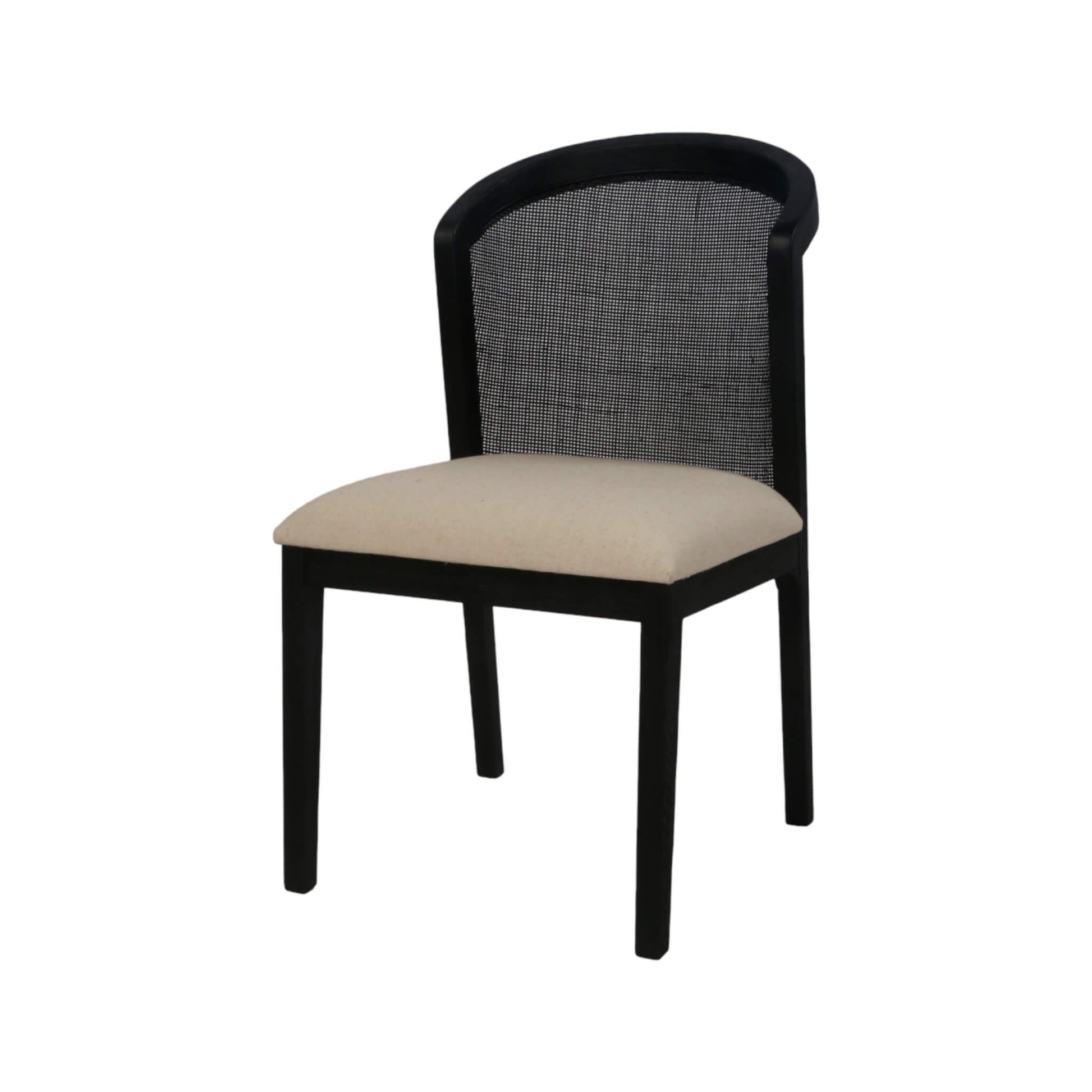 Highfield | Light Beige Cane Commercial Wooden Dining Chair | Black