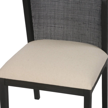 Highfield | Light Beige Cane Commercial Wooden Dining Chair | Black