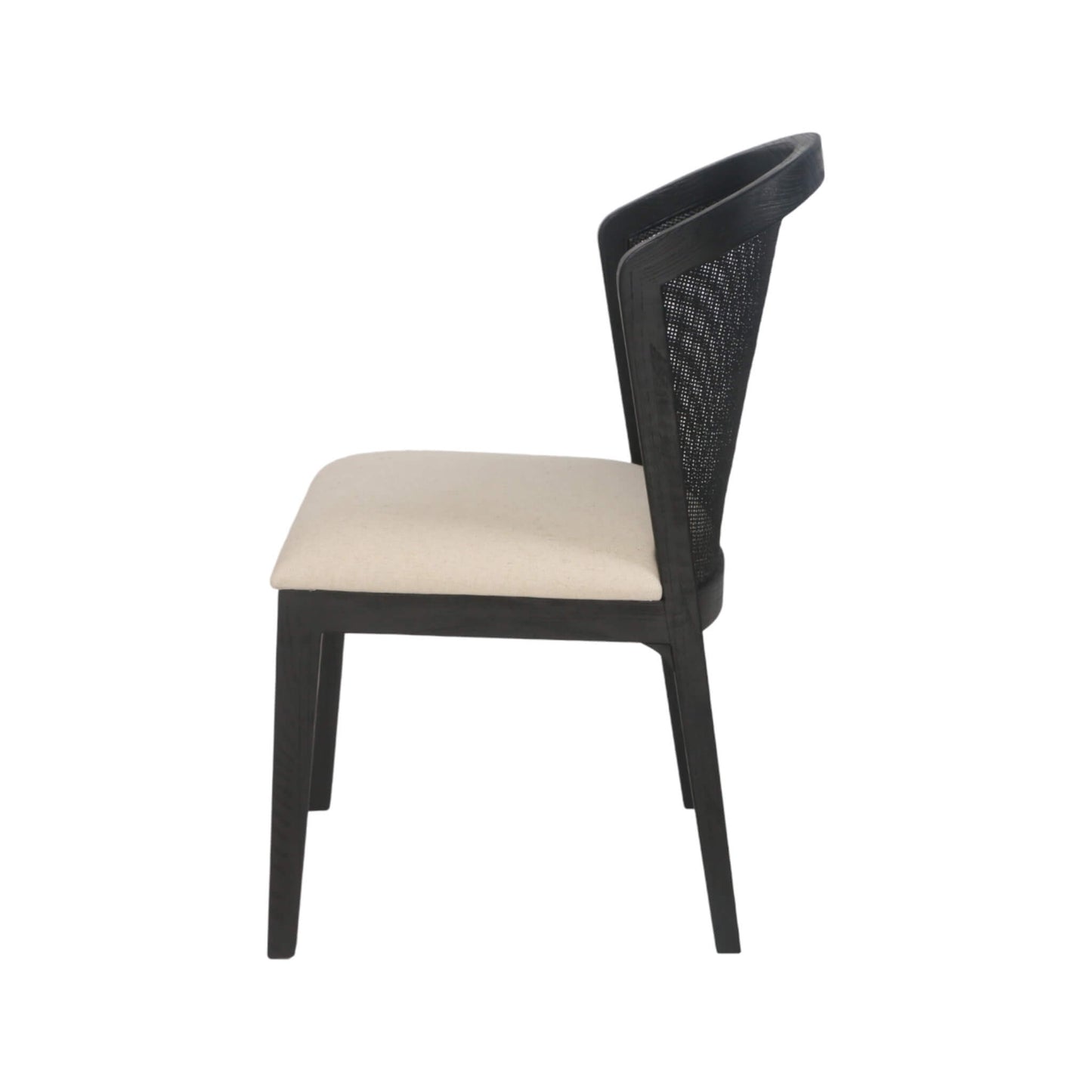 Highfield | Light Beige Cane Commercial Wooden Dining Chair | Black